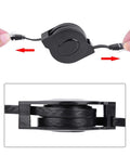 CAT6 Ethernet Cable With Retractable Flat Design, Adjustable Length RJ45 Patch Cable Plug And Play, 2m, shown in use.