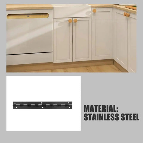 Long Piano Hinge For Jewelry Boxes And Small Wooden Boxes With Black Stainless Steel Finish on kitchen cabinet