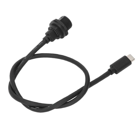 Rugged Waterproof Extension Cable With Type C And Usb 3.0 Plugs Designed For Outdoor Gear Lighting And Iot Tech showing a black flexible cable.