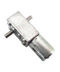 12V DC Worm Gear Motor With Dual Output Shafts Dope Torque, JGY370 Double Shaft Reducer, metal gearbox side view