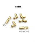 Hidden Concealed Barrel Hinge Set For Wooden Boxes And Cases, DIY Ready Copper Brass Tone Hardware, 12 Pieces 4x15mm