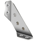 Heavy Duty Stainless Steel Corner Brackets For Furniture Shelves And Cabinets With Matched Screws showing sleek silver angle brace detail.