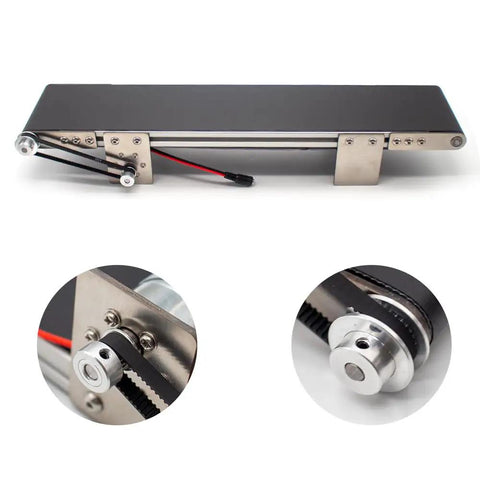 Mini Metal Desktop Conveyor Belt For Small Assembly Lines Electric Conveyor Machine With Friction Experiment Setup