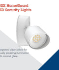 HomeGuard Two Light LED Outdoor Flood Light Kit Wall Or Ceiling Mount 4000K Cool White Round Heads White Finish