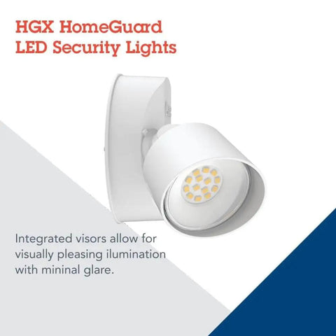 HomeGuard Two Light LED Outdoor Flood Light Kit Wall Or Ceiling Mount 4000K Cool White Round Heads White Finish