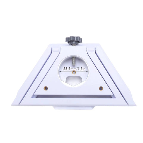 Front view of Ethernet Satellite Bracket ABS Metal Compact Multifunctional Mount for 38.5mm Pipe, showing hole size measurement.