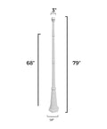 Universal Outdoor Lamp Post For Solar Lights, White Cast Aluminum Pole, 3 Inch Fitter Mount, 68-79 Inches Adjustable Height