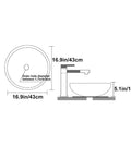 Dimensions of Modern Ceramic Vessel Sink with Faucet and Drain, Luxury Gold Oval/Rectangle Bathroom Vanity Basin.