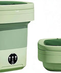 No Drama Portable Washing Machine 20L Capacity lightweight mini washer in green, compact design for dorms and apartments.
