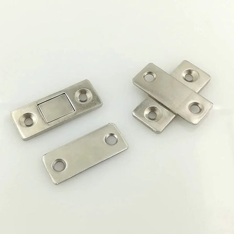 Magnetic Cabinet Catches And Door Stops For Closets, Cupboards, Drawers, And Sliding Doors, Rustproof Nickel Finish, Iron Casting