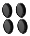 Four Pack Black Closet Door Finger Pulls With Easy Snap In Installation For Bypass Sliding Doors Fits Five Sixteenth Inch Depth And Two One Sixteenth Inch Opening Hole Ideal For Wardrobe And Furniture Doors, shown from above.
