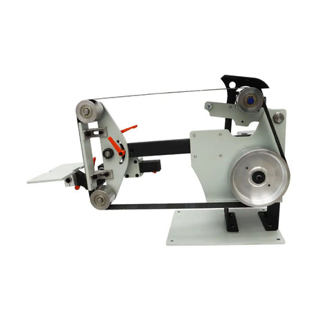 Heavy Duty Belt Grinding Machine Variable Speed Belt Sander Polisher With Rock Solid Base For Badass Knife Sharpening Rust Removal And Hella Versatile Shop Workstation 72X2 Belt 220V side view of belt sander with steel frame