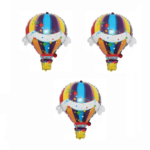 Two Pack Hot Air Balloons Foil Balloons For World Travel Themed Party Baby Shower Birthday Bash Wedding Decor Double Sided Mylar Balloons Self Sealing Float With Helium Or Air