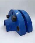 Pair Of 3/4 Inch Flange Alignment Pins In Black 4140 Steel Heat Treated For Heavy Duty Misalignment Fix, blue close-up