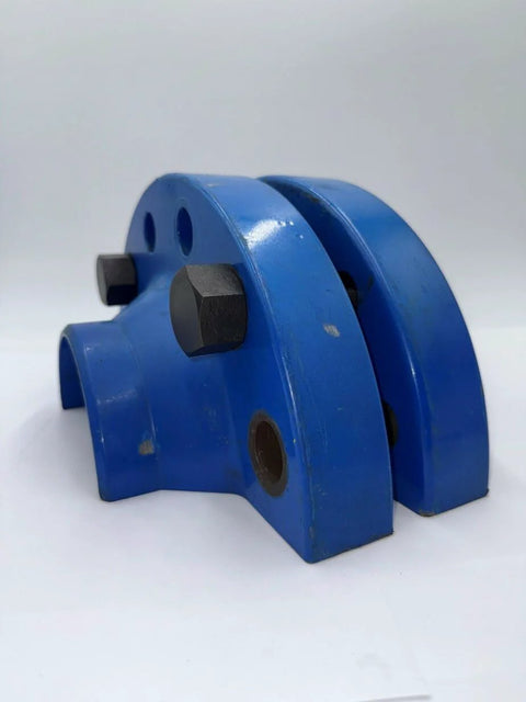 Pair Of 3/4 Inch Flange Alignment Pins In Black 4140 Steel Heat Treated For Heavy Duty Misalignment Fix, blue close-up