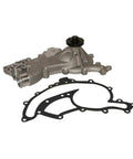 Premium Direct Fit Engine Water Pump Compatible With 1990 To 1995 Chevy Corvette 5.7L V8 LT1 with gasket, silver metal finish.