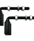 Heavy Duty Gate Hinge Set For Welding On Large Iron Or Steel Gates With Adjustable Five Eighth Inch J Bolt Pivot, Ball Bearing, Rust Resistant Black Powder Coat, Easy Install, Sold As Pair, black welded hinges