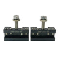 8 Piece Wedge Type Quick Change Tool Post Kit for Lathe with tool holders for 6 to 12 inch swing diameter, front view.