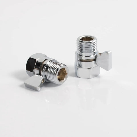 Double Outlet Chrome Shower Manifold With Independent Shut Off Valves For Dual Sprayer System Fits Standard G One Half Two Shower Heads