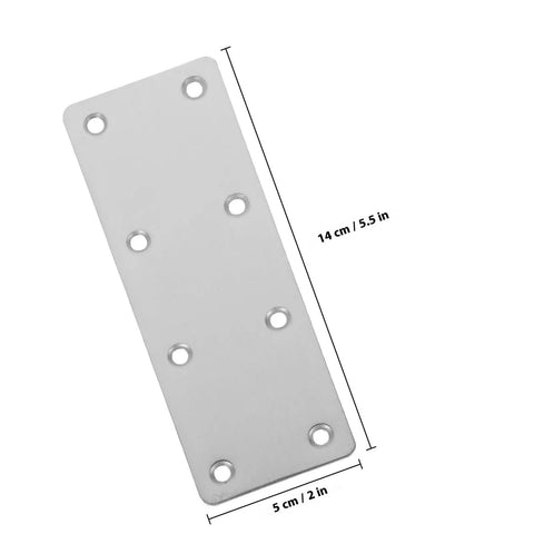 Stainless Steel Straight Bracket Set With Multi Hole Flat Plate Design For Wood Furniture Shelves And Cabinets, Rust Resistant Corner Braces