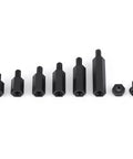 Nylon M2 M3 Male Female Spacer Standoff Kit For DIYers Circuit Boards Alkali Resistant PA66 Anti Interference High Precision 250 Piece Assortment For Home Hobbyists And Prototyping, black hex standoffs