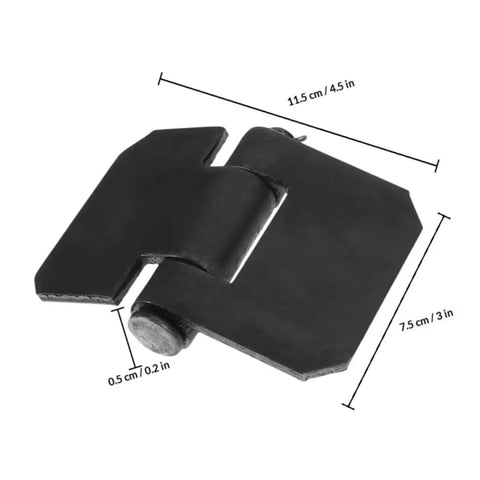 Heavy Duty Weldable Steel Gate Hinges For Dump Trailer And Metal Gate Removable Two Piece Weld On Hinges, measurements visible
