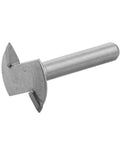 Top Tier Deskbloom Keyhole Router Bit Set For Smooth T Slot Cutting With Bevel Tip Design On MDF Plywood Hardwood And Solid Wood Workpieces For Pro Woodworkers Needing Clean Grooves Without Burrs, showing carbide cutter detail.