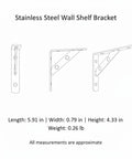 Diagram of Heavy Duty Stainless Steel Wall Shelf Bracket, L Shape Support For Kitchen, Bathroom, And Garage Storage, Silver Finish