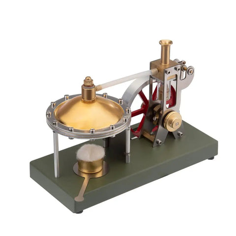 Build Your Own Badass Vertical Steam Engine Model Kit With A Transparent Cylinder Piston And Flywheel Power System using full metal parts.