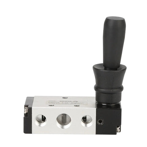 Dope Hand Plate Valve 4H310-10 For Pneumatic Systems Plus Solenoid Reversing Component High Gear Air Tool Parts showing black handle and silver body.
