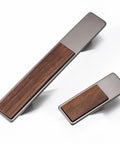 Brushed Nickel Cabinet Hardware With Walnut Wood Inlay Modern Drawer Pulls And Knobs For Kitchen And Bathroom Durable Zinc Alloy Finish