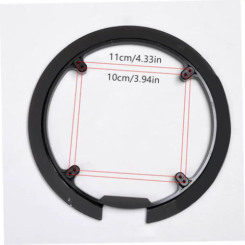Sprocket Guard Chain Cover for Bicycle Lightweight Crank Ring with four screws, showing dimensions, protects chain from scratches.