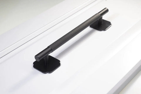 1.7 Inch Black Escutcheon Backplates For Bifold Closet Cabinet Knobs 4 Pack, black backplates under a cabinet pull
