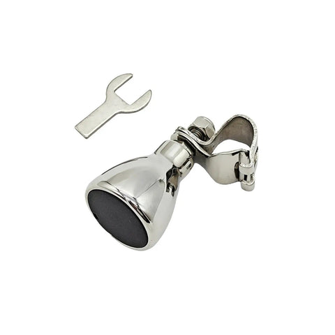 Install Ready Steering Wheel Maneuvering Knob Kit For Boats And Yachts Delivers Smooth Rotary Turning Quicker Maneuvers And Precise Handling With Direct Mount Easy Fit Immediate Comfort Upgrade, stainless steel with wrench