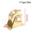 Heavy Duty Four Pack V Groove Slider Roller Balls Stainless Steel Track Pulleys shown with dimensions 50mm x 61mm for smooth gliding.