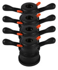 Pro Level Quick Release Wing Nut For Wheel Balancer And Tire Changer Tools 36 38 40 Mm black polyamide nuts in a row.