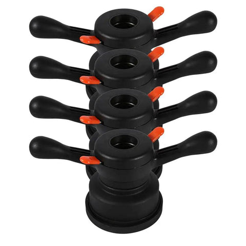 Pro Level Quick Release Wing Nut For Wheel Balancer And Tire Changer Tools 36 38 40 Mm black polyamide nuts in a row.