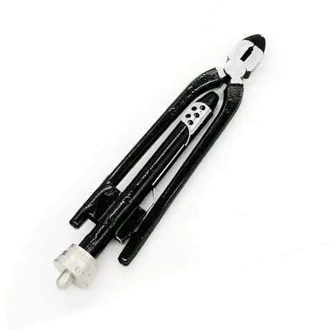 9 Inch Safety Lock Wire Twisting Pliers with rugged steel construction and black finish, top view, showing cutting edge and handle.