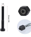 Quarter Inch Ultra Heavy Duty Threaded Insert Jack Nuts With Installation Tool Premium Rivnut Assembly Kit For Hardboard Plywood Sheet Metal No Sweat Fastening System bolts and nuts, 1/4 size, installed example