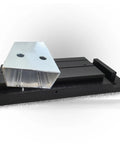 Door Hole Installation Kit With 3 Inch Frame Guide Base And Removable Drill Block on a stable black base for precise drilling