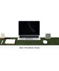 Forest Green Distressed PU Leather Desk Pad Non Slip Desk Mat For Home And Office Large 36x17 Inches Ideal Desk Organizer