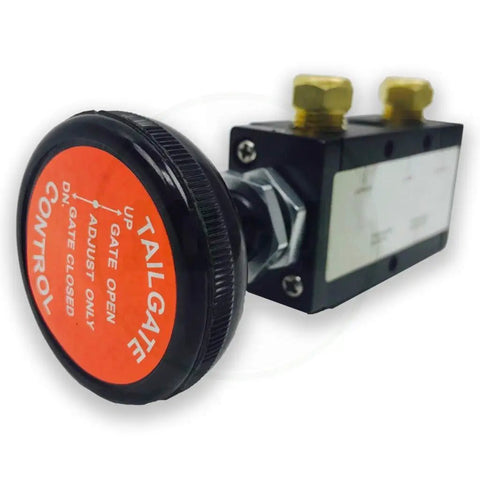 BAV015 4 Way 3 Position Manual Air Valve with five 1/4 inch NPT ports in side view for truck tailgate control