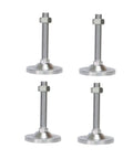 Straight Up Heavy Duty Adjustable Leveling Feet Four Pack M16 Screw Mount Carbon Steel Nickel Coated Furniture Support Plates 100Mm Wide Base installed for heavy desks.
