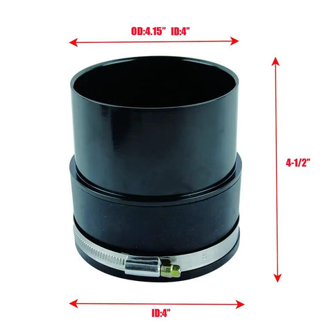 4 Inch Dust Collector Fitting Vacuum Tool Port Adapter For Shop Vac Includes 4 Inch Tool Ports And Steel Hose Clamp Durable ABS End Fits 4.15 Inch OD And 4 Inch ID Dust Collection Hoses Great For DIY Workshop Setup