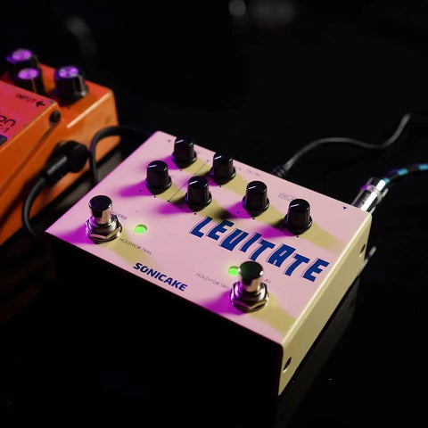 Front view of Delay And Reverb 2 In 1 Guitar Pedal With Tap Tempo Trail Decay And Buffer Bypass For Pristine Live Tone Digital Plate Reverb