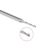 Carbide end mill, 1/8 in shank, 1.5 mm x 12 mm, 2-flute metalworking bit