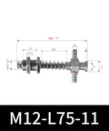 M12-11 Series Big Head Pneumatic Manipulator Rubber Sucker Silicone Industrial Vacuum Suction Cup Mount with measurements.