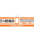Follow Rigid Power Tools on social media; contact for service regarding Heavy Duty 15 Amp Corded 7 Inch Angle Grinder.