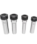 Heavy Duty Extended Rod Side Fixed ER Chuck For CNC Lathe And Milling Machines featuring precision threading in various sizes.