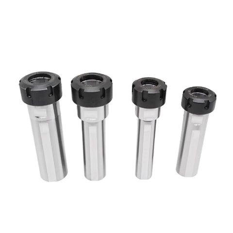 Heavy Duty Extended Rod Side Fixed ER Chuck For CNC Lathe And Milling Machines featuring precision threading in various sizes.